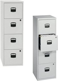 BISLEY Home PFA 4 Hängeregistraturschrank lichtgrau 4 Schubladen 41,3 x 40,0 x 132,1 cm, 1 St.
