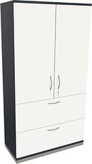 fm Aktenschrank Sidney, 4260649685686 lavagrau, weiß 2 Fachböden 100,0 x 44,2 x 186,9 cm