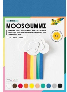 folia Moosgummi BASIC mehrfarbig 10 Blatt