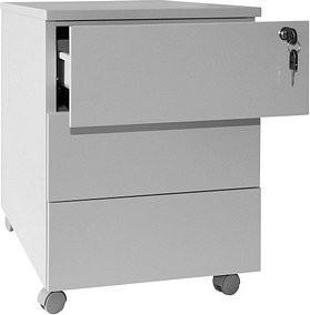 SZ Metall Rollcontainer lichtgrau 3 Auszüge 40,0 x 59,0 x 53,0 cm