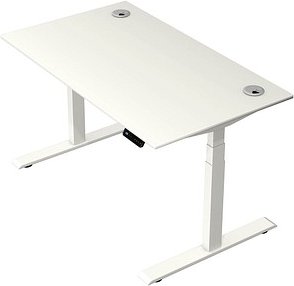 Kerkmann Move 2 Plus elektrisch höhenverstellbarer Schreibtisch weiß rechteckig, T-Fuß-Gestell weiß 140,0 x 80,0 cm