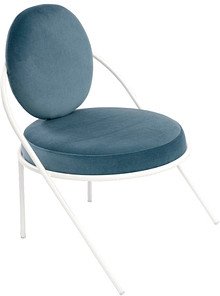 meet powered by PAPERFLOW Sessel SATURNE blau weiß Stoff 70,0 x 73,0 x 88,0 cm, 1 St.