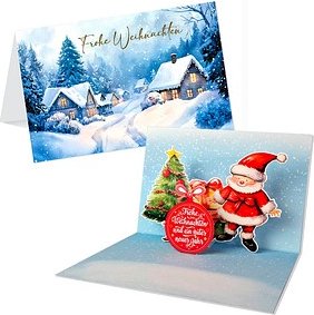 LUMA Weihnachtskarte Frohe Weihnachten LU POPUP 01 bunt, 1 St.