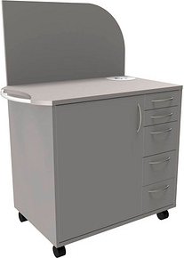 fm Sidney Bürowagen grau 3 Ebenen 124,0 x 64,2 x 150,0 cm