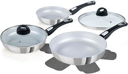 Genius Pfannen-Set Cerafit Steel silber 7-tlg.