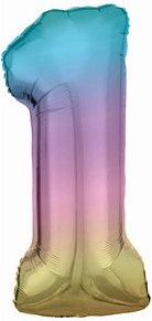 amscan® Folienballon Zahl 1 regenbogen, 1 St.