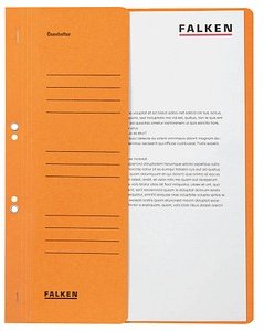 FALKEN Ösenhefter Karton orange DIN A4, halber Deckel, 50 St.