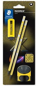 STAEDTLER Norix® Bleistifte HB silber,gelb mit Radierer, 1 Set