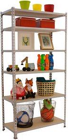 Simonrack Schwerlastregal MADERCLICK SUPERPLUS 6 8435104975305 silber, braun 110,0 x 50,0 x 250,0 cm