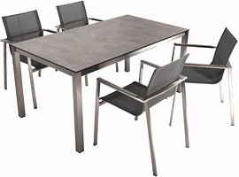 Thumbnail - Garden Pleasure Sitzgruppe SIENNA grau, silber Metall, 5-teilig