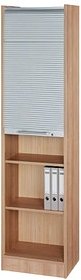 HAMMERBACHER Prokura Rollladenschrank nussbaum, silber 4 Fachböden 50,0 x 40,0 x 200,4 cm