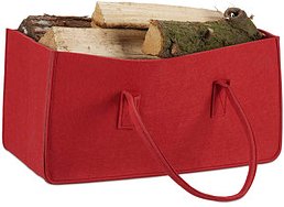 Thumbnail - relaxdays Kaminholztasche 27,0 l rot 25,0 x 50,0 x 25,0 cm, 1 St.