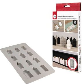 Rayher Gießform Silikon Mini Nordic Häuser grau