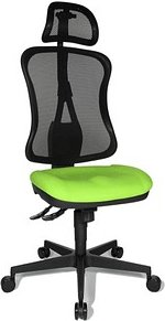 Thumbnail - Topstar Bürostuhl Head Point SY, HE200 G05/B90X Stoff grün, Gestell schwarz