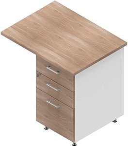 Quadrifoglio Standcontainer weiß, ulme 3 Auszüge Kunststoff-Stangengriff weiß 80,0 x 60,0 x 75,0 cm