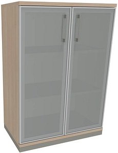 fm Aktenschrank Oldenburg, 4260429767601 akazie, Acrylglas satiniert 2 Fachböden 80,0 x 44,2 x 113,3 cm