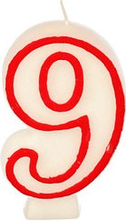 Thumbnail - PAPSTAR Zahlenkerzen 9 weiß, rot, 1 St.