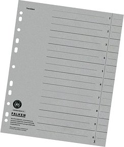FALKEN Trennblätter DIN A4 1-0 grau, 230 g/qm, 100 St.