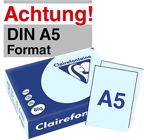 Clairefontaine Kopierpapier Trophée hellblau DIN A5 80 g/qm 500 Blatt