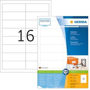 Thumbnail - 3.200 HERMA Etiketten 4619 weiß 97,0 x 33,8 mm