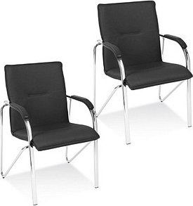 2 Nowy Styl Besucherstühle Samba SAMB CR SP01 1.043 schwarz Leder