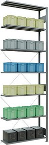 SCHULTE Anbau-Schwerlastregal MULTIplus 150 12737 silber 100,0 x 30,0 x 300,0 cm