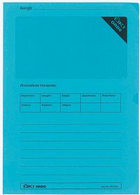 100 ÖKI Sichthüllen Ordo DIN A4 blau glatt 120 g/qm