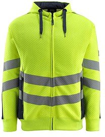 Thumbnail - MASCOT® unisex Warnschutz-Langarmshirt Corby gelb, schwarzblau Größe M