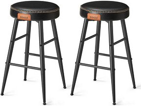 VASAGLE Barhocker LBC080B01 schwarz Kunstleder, 2 St.