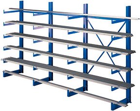 Thumbnail - SCHULTE Kragarmregal K1000 14486 enzianblau 375,0 x 50,0 x 200,0 cm