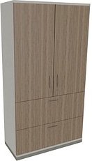 fm Aktenschrank Sidney, 4260429769896 weiß, eiche natur 2 Fachböden 100,0 x 44,2 x 186,9 cm