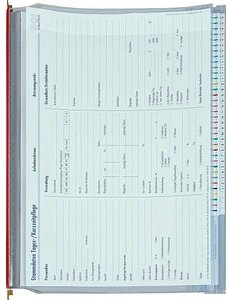 BOI Planettentaschen Kunststoff rot DIN A4 2x Klemmleiste, 10 St.