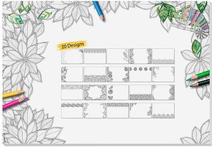 SIGEL Schreibtischunterlage Adult Coloring ohne Kalendarium weiß Papier 59,5 x 41,0 cm, 20 Blatt