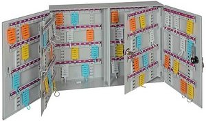 EICHNER Schlüsselkasten lichtgrau mit 320 Haken, Zylinderschloss, 60,5 x 42,5 x 14,0 cm, 1 St.