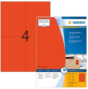 400 HERMA Etiketten 4397 rot 105,0 x 148,0 mm