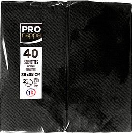 Thumbnail - PROnappe Servietten schwarz 2-lagig 38,0 x 38,0 cm, 40 St.