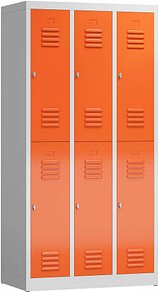 ClassiX Spind feuerrot, lichtgrau X-520234, 6 Schließfächer 87,0 x 50,0 x 180,0 cm