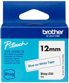 Thumbnail - brother Schriftband Btag BTAG233, 12 mm blau auf weiß, 1 St.
