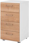 HAMMERBACHER 924S4 Schubladenschrank nussbaum, weiß 4 Schubladen 40,0 x 42,0 x 74,8 cm