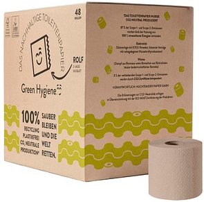 Green Hygiene® Toilettenpapier ROLF 2-lagig Recyclingpapier, 48 Rollen