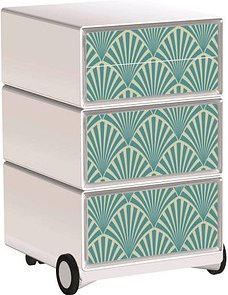 Thumbnail - PAPERFLOW easyBox Tropical Rollcontainer weiß, bunt 60747 4 Auszüge 39,0 x 43,6 x 64,2 cm