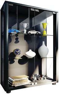 VCM my home Sintalo Vitrine schwarz 2 Fachböden