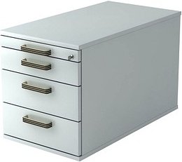 Thumbnail - HAMMERBACHER Haziender Rollcontainer lichtgrau 4 Auszüge 42,8 x 80,0 x 51,2 cm