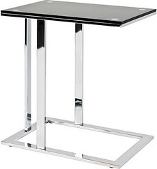 HAKU Möbel Beistelltisch Glas schwarz 54,0 x 37,0 x 58,0 cm, 1 St.