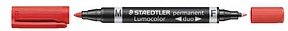 Thumbnail - STAEDTLER Lumocolor duo Permanentmarker rot 0,6 - 1,5 mm, 10 St.
