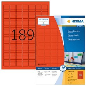 Thumbnail - 18.900 HERMA Etiketten 4238 rot 25,4 x 10,0 mm