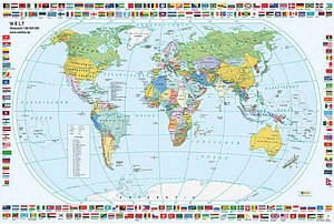 VELOFLEX Schreibtischunterlage Weltkarte Kunststoff 60,0 x 40,0 cm, 1 St.