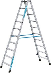ZARGES Stehleiter beidseitig Nova B silber 2x 10 Stufen, H: 230,0 cm