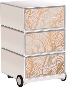 PAPERFLOW easyBox Classic Chic Rollcontainer weiß, bunt 61431 4 Auszüge 39,0 x 43,6 x 64,2 cm