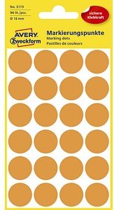 Thumbnail - AVERY Zweckform Klebepunkte 3173 leuchtorange Ø 18,0 mm, 96 St.